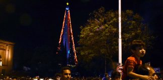Córdoba encendió el árbol de Navidad más grande del país